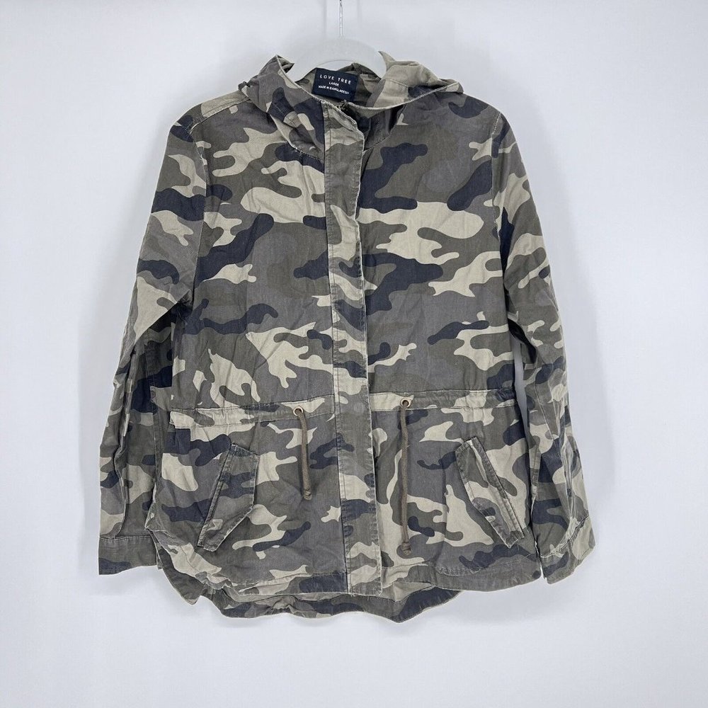 Love Tree Fall Camo Jacket Military Grunge Style Women’s Size L